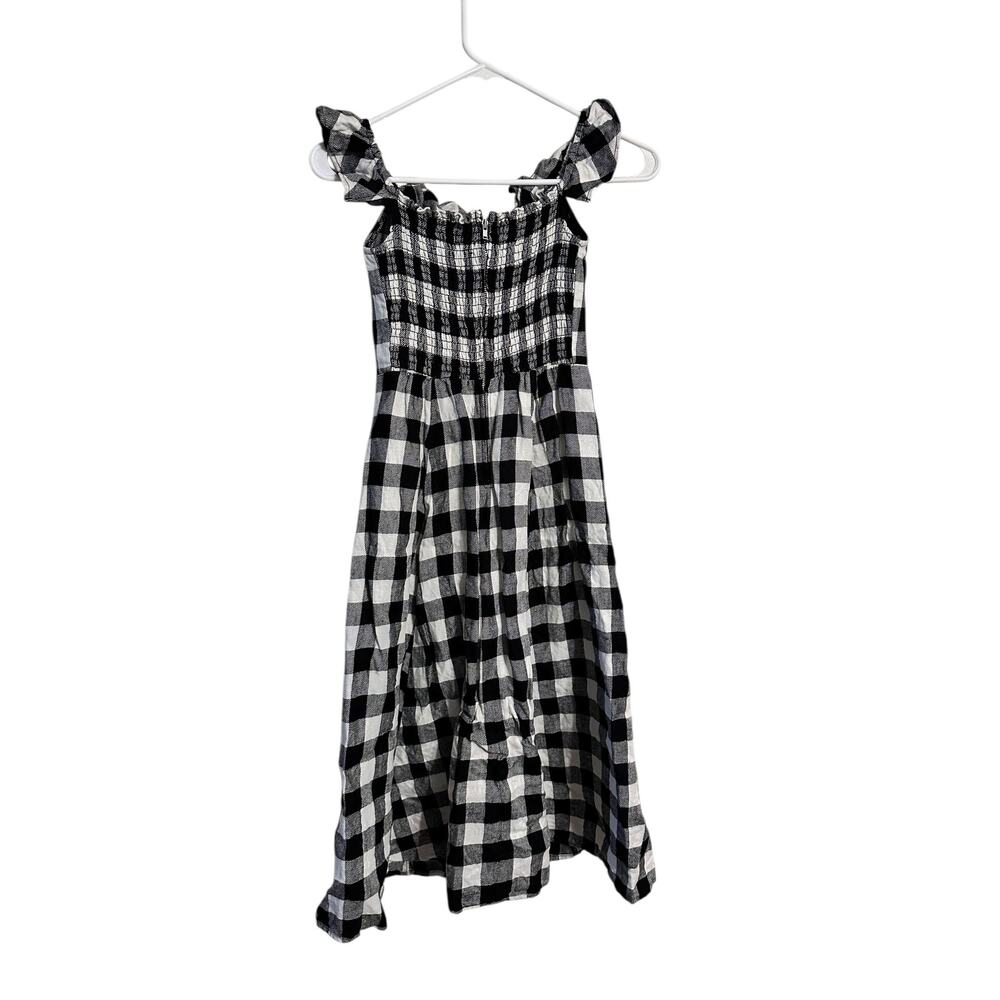 Reformation Hattie Off the Shoulder Women's Linen Plaid Dress Gingham Size 2 - Picture 3 of 10